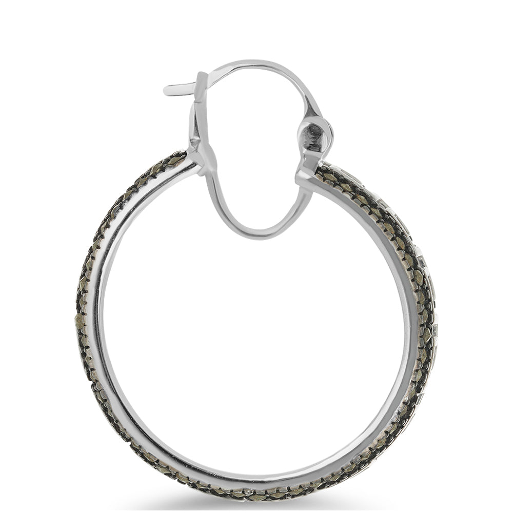 Stříbro 925/1000 - Náušnice s Rakouským Markazitem - Karátové číslo: 1.92. přibližná hmotnost: 10.57 gramů