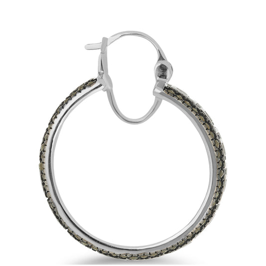 Stříbro 925/1000 Náušnice s Rakouským Markazitem - Karátové číslo: 1.92. přibližná hmotnost: 10.57 gramů