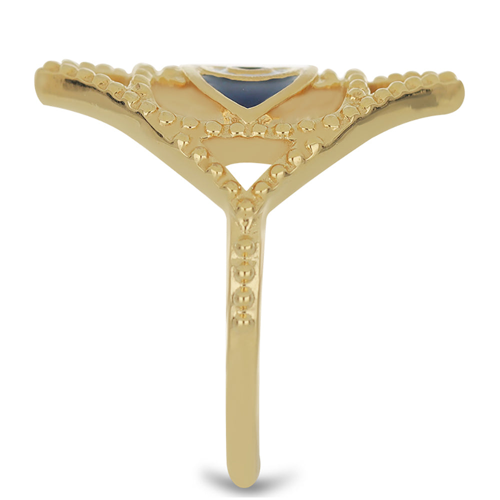 Pozlacené Stříbro 925/1000 - Prsten se Smaltem přibližná hmotnost: 3.84 gramů