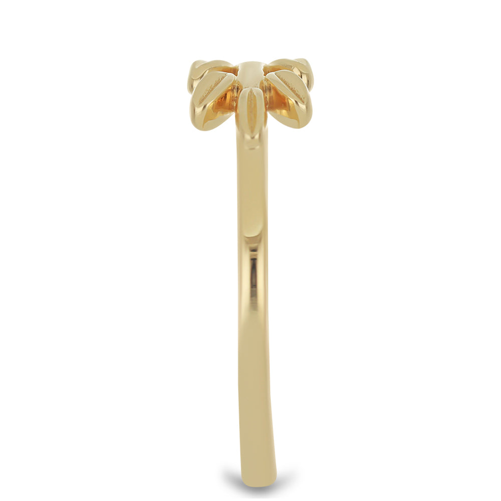 Pozlacené Stříbro 925/1000 - Prsten s Bílým Diamantem - Karátové číslo: 0.07. přibližná hmotnost: 2.49 gramů