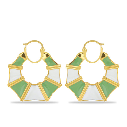 Pozlacené Stříbro 925/1000 - Náušnice se Smaltem přibližná hmotnost: 13.28 gramů