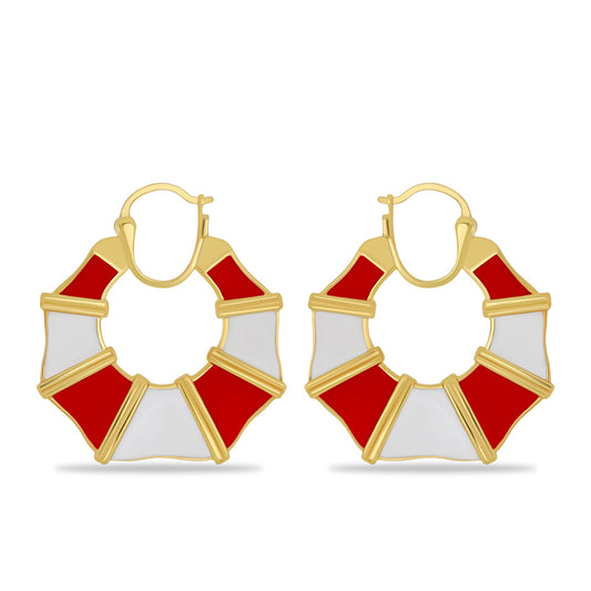 Pozlacené Stříbrné Náušnice se Smaltem