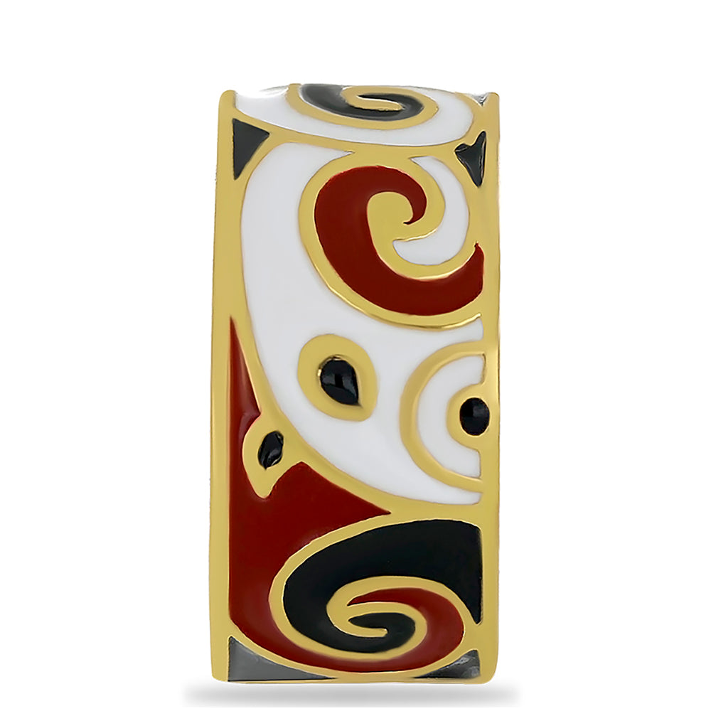 Pozlacené Stříbro 925/1000 - Prsten se Smaltem přibližná hmotnost: 6.11 gramů