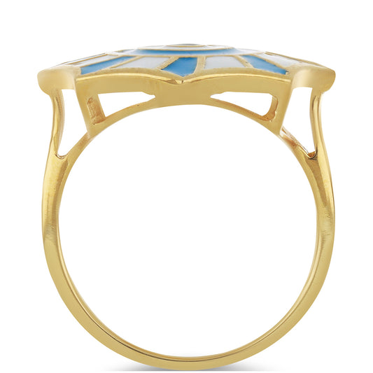 Pozlacené stříbro 925/1000 Prsten se Smaltem přibližná hmotnost: 4.94 gramů