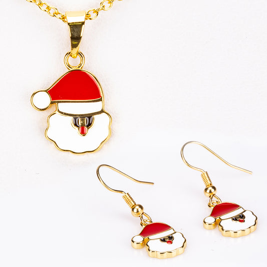 Pozlacená slitina - Sada s Červeným Emporia® Křišťálem ( Náhrdelník+Náušnice+Přívěsek )