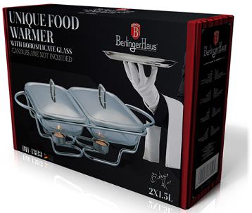 Berlinger Haus Ohřívací miska vyrobená z tepelně odolného skla s víkem, 2 * 1,5 l | -80% Akce na Šperky