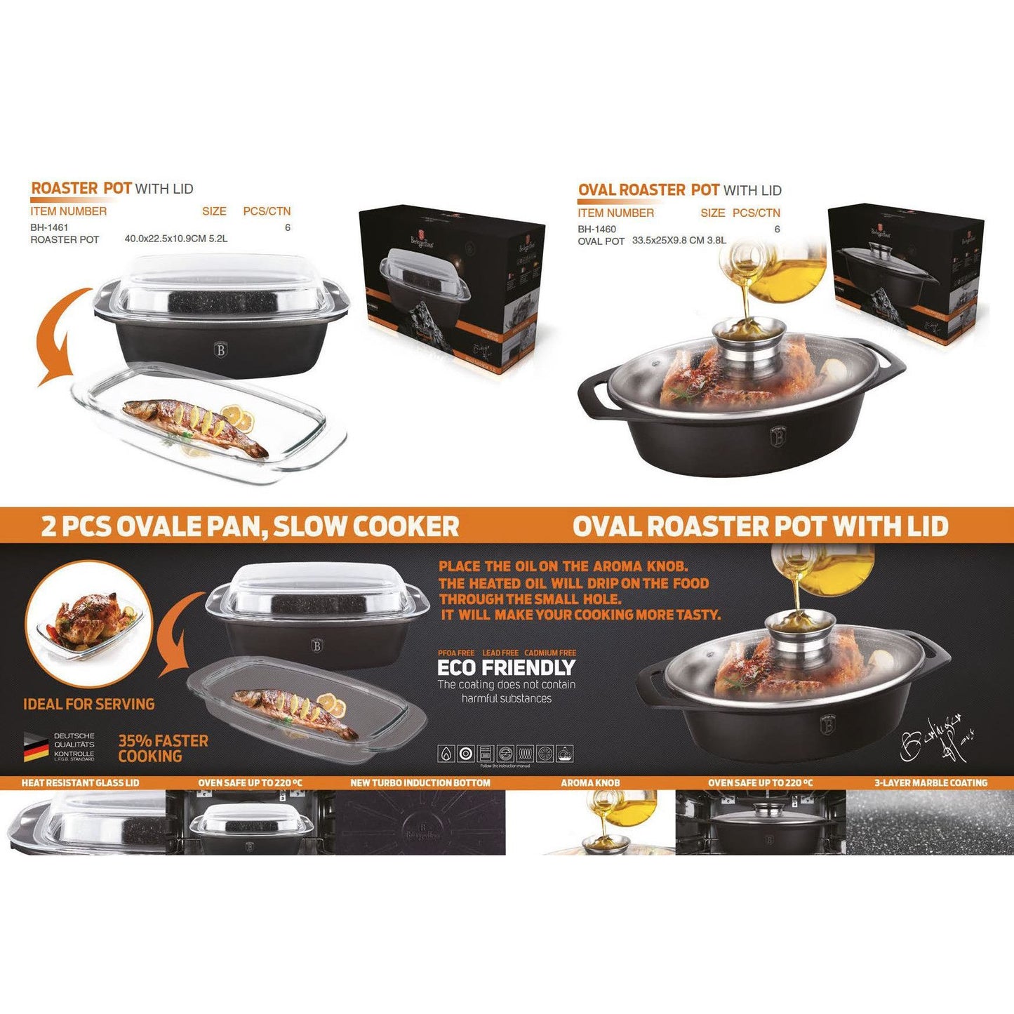 Berlinger Haus Pekáč na Kachnu s Mramorovým Potahem, Granit Diamond Line | -80% Akce na Šperky