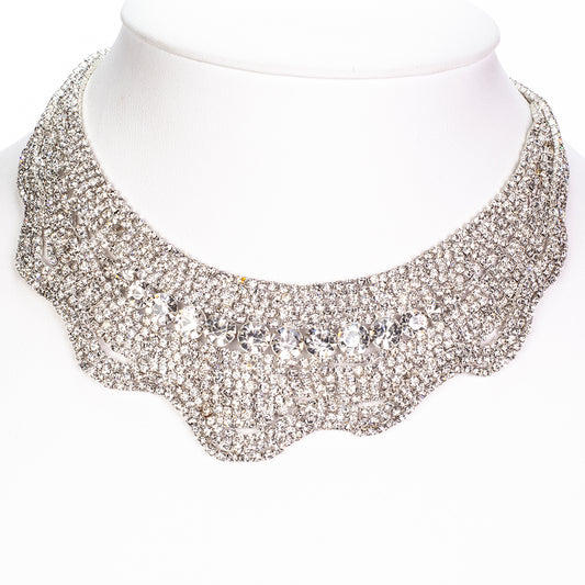 Pozlacená Slitinová Sada s Bílým Emporia® Křišťálem ( Náhrdelník+Náušnice )