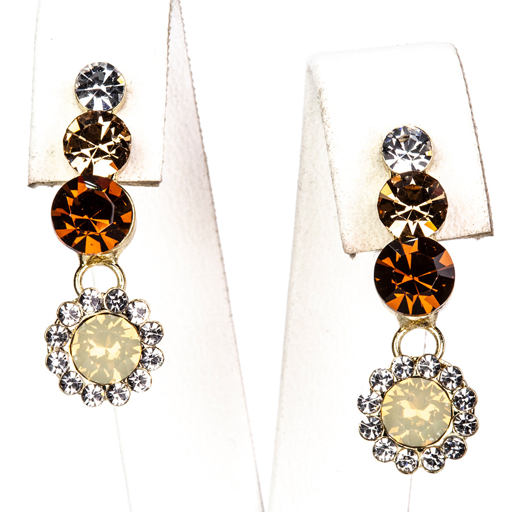 Pozlacená Slitinová Sada s Skleněná Perla a Bílým Emporia® Křišťálem ( Náhrdelník+Náušnice )