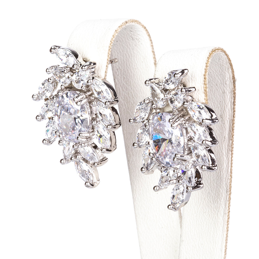 Pozlacená Slitinová Sada s Bílým Emporia® Křišťálem ( Náhrdelník+Náušnice )