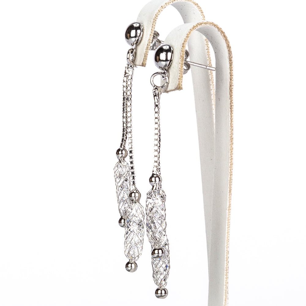 Pozlacená Slitinová Sada s Bílým Emporia® Křišťálem ( Náhrdelník+Náušnice )