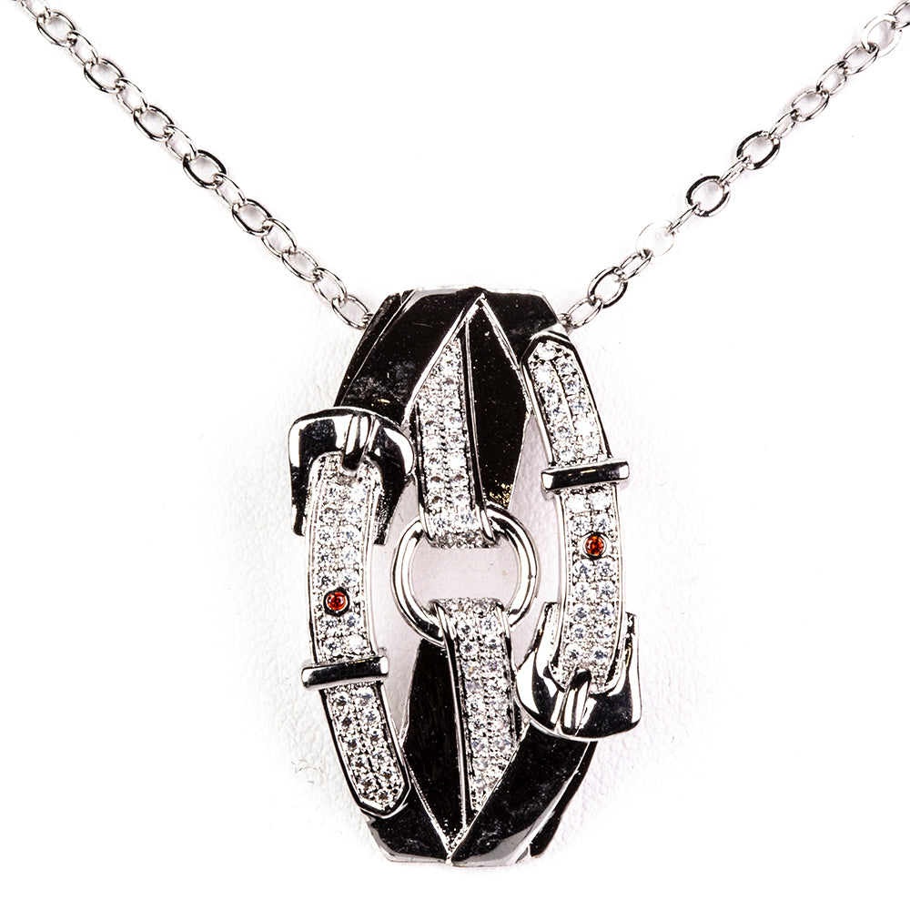 Pozlacená slitina - Sada s Bílým Emporia® Křišťálem ( Náhrdelník+Náušnice+Přívěsek )