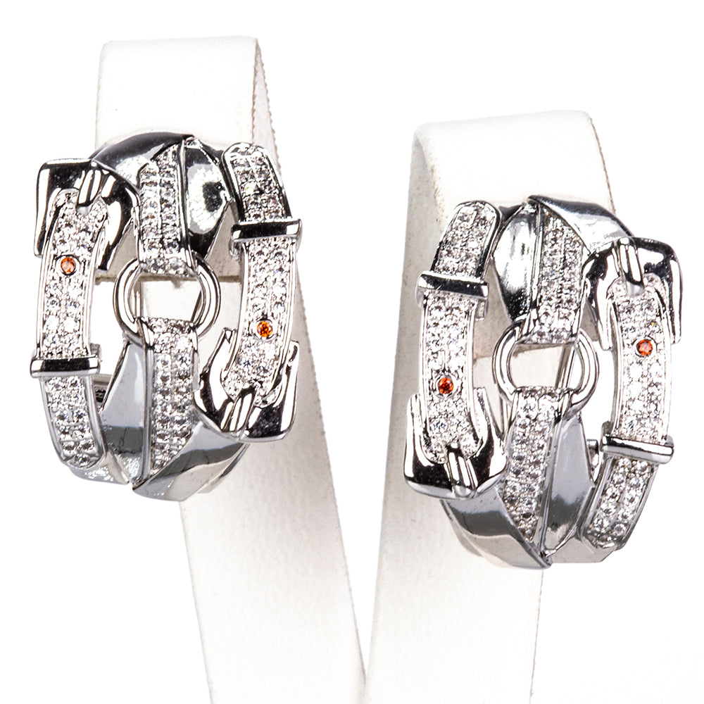 Pozlacená slitina - Sada s Bílým Emporia® Křišťálem ( Náhrdelník+Náušnice+Přívěsek )