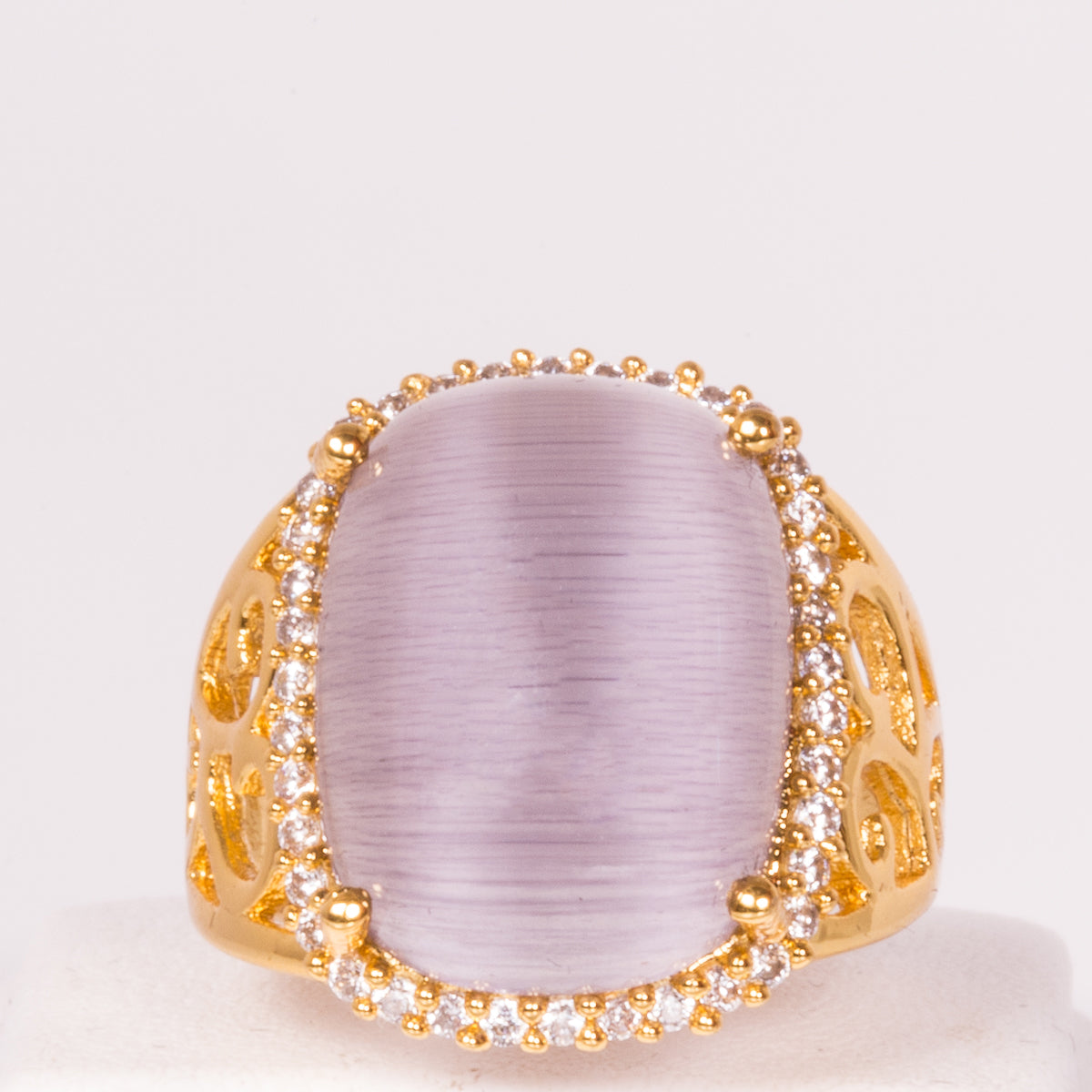 Pozlacený Slitinový Prsten s Bílým Emporia® Křišťálem 1 