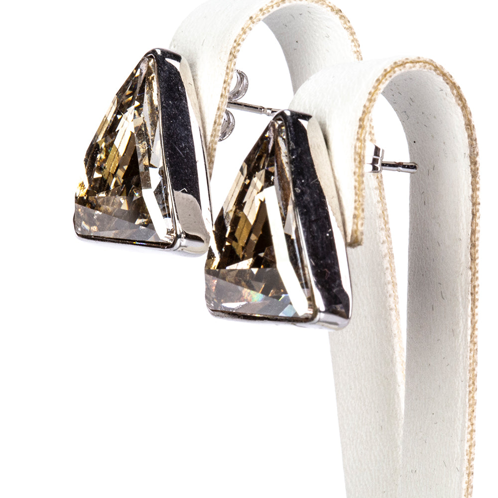 Pozlacená Slitinová Sada s Černým Emporia® Křišťálem ( Náušnice+Přívěsek )