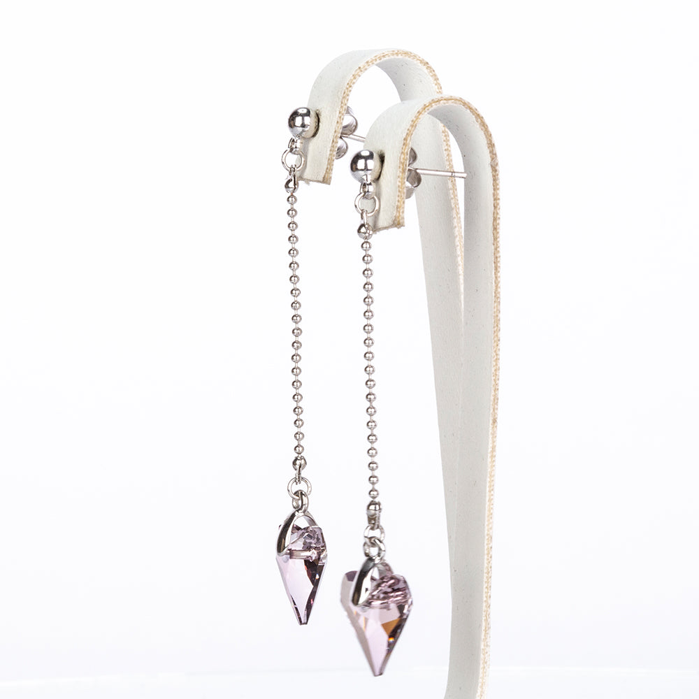 Pozlacená Slitinová Sada s Fialovým Emporia® Křišťálem ( Náušnice+Přívěsek )