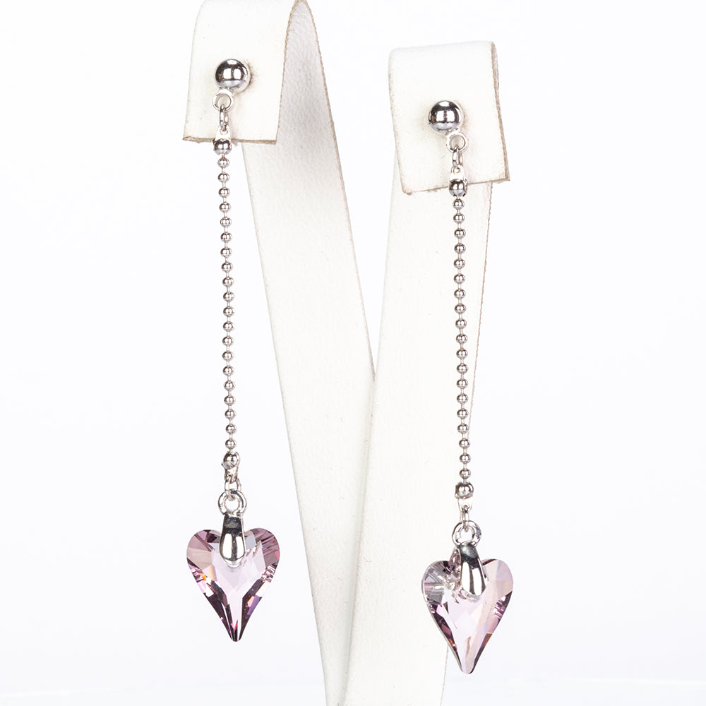 Pozlacená Slitinová Sada s Fialovým Emporia® Křišťálem ( Náušnice+Přívěsek )