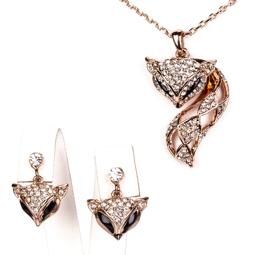 Pozlacená Slitinová Sada s Bílým Emporia® Křišťálem ( Náhrdelník+Náušnice ) 1 