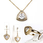 Pozlacená Slitinová Sada s Bílým Emporia® Křišťálem ( Náhrdelník+Náušnice+Prsten )