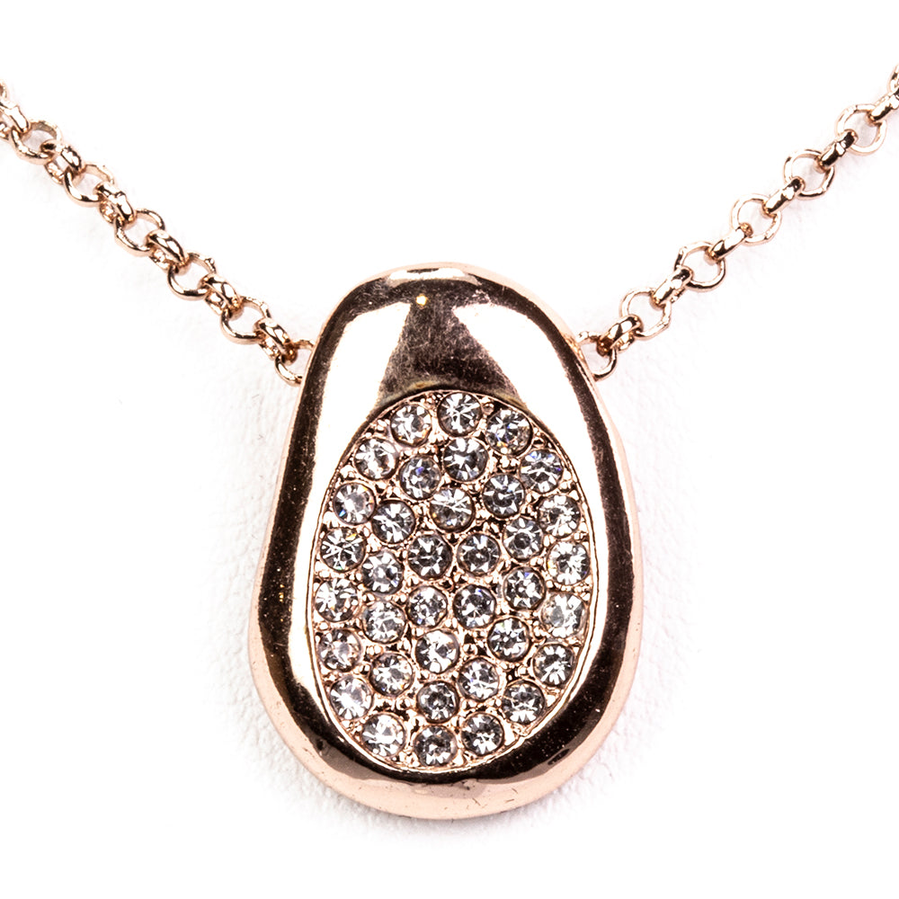 Pozlacená Slitinová Sada s Bílým Emporia® Křišťálem ( Náhrdelník+Náušnice+Prsten )