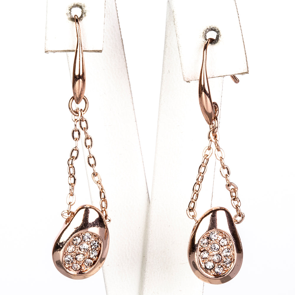 Pozlacená Slitinová Sada s Bílým Emporia® Křišťálem ( Náhrdelník+Náušnice+Prsten ) 4 