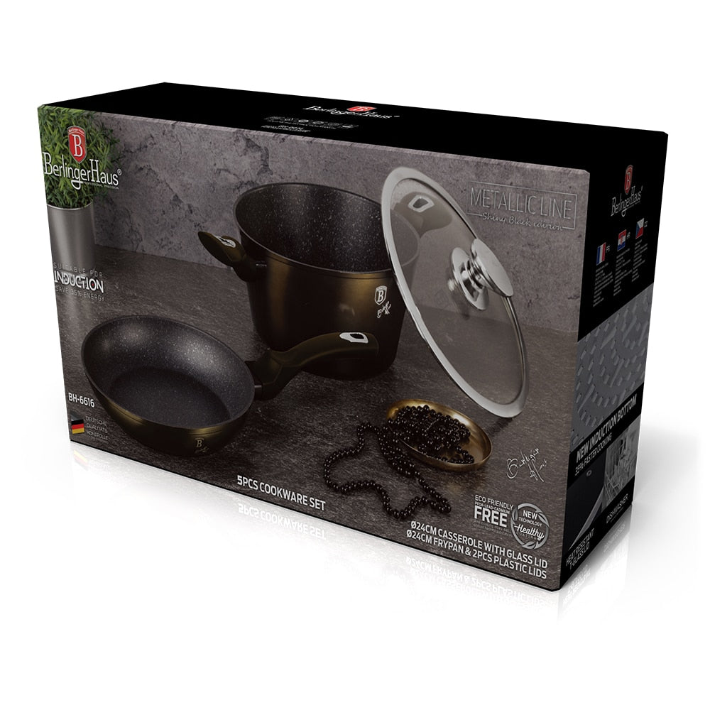 Pětidílná sada nádobí Berlinger Haus Metallic Line Shiny Black Edition 2 