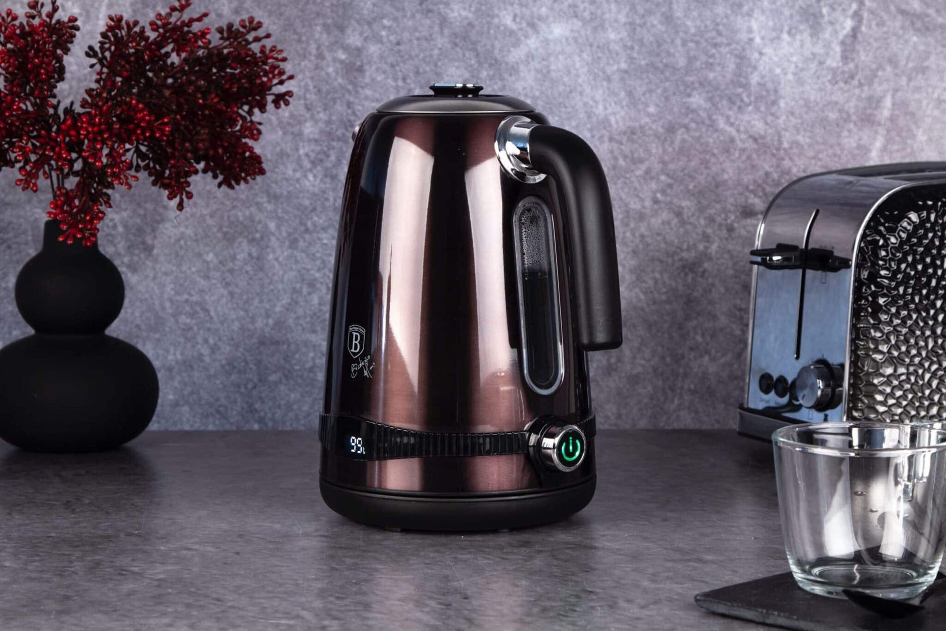 Berlinger Haus Metallic Line Shiny Black Edition Digitální rychlovarná konvice, černá 3 