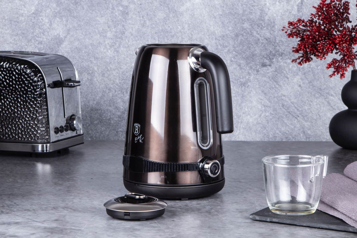 Berlinger Haus Metallic Line Shiny Black Edition Digitální rychlovarná konvice, černá