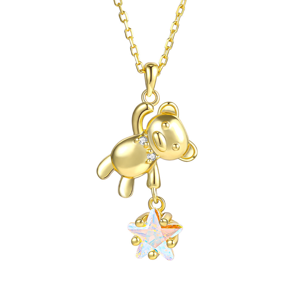 Pozlacená slitina - Náhrdelník s Bílým Emporia® Křišťálem přibližná hmotnost: 10 gramů