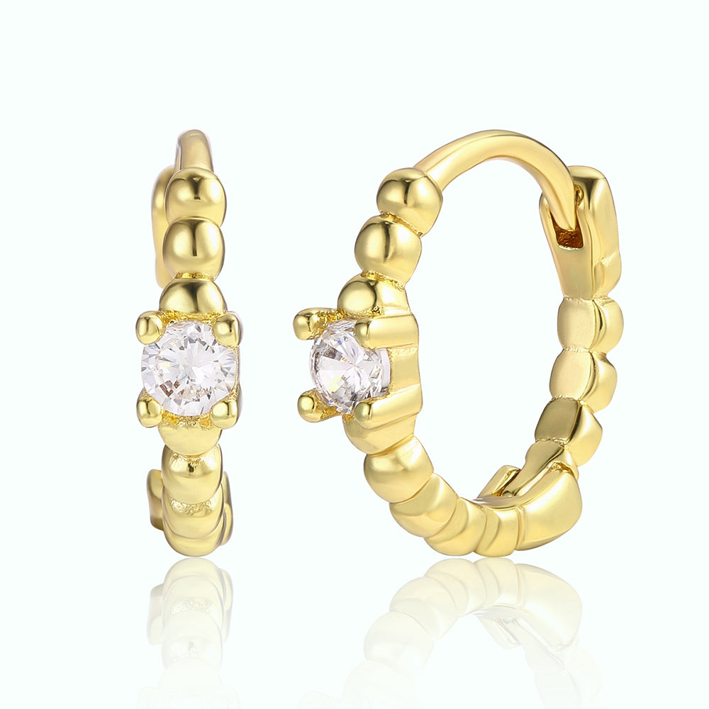 Pozlacená slitina - Náušnice s Bílým Emporia® Křišťálem přibližná hmotnost: 10 gramů 1 