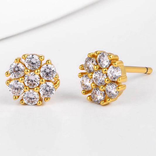 Pozlacená slitina Náušnice s Bílým Emporia® Křišťálem přibližná hmotnost: 10 gramů