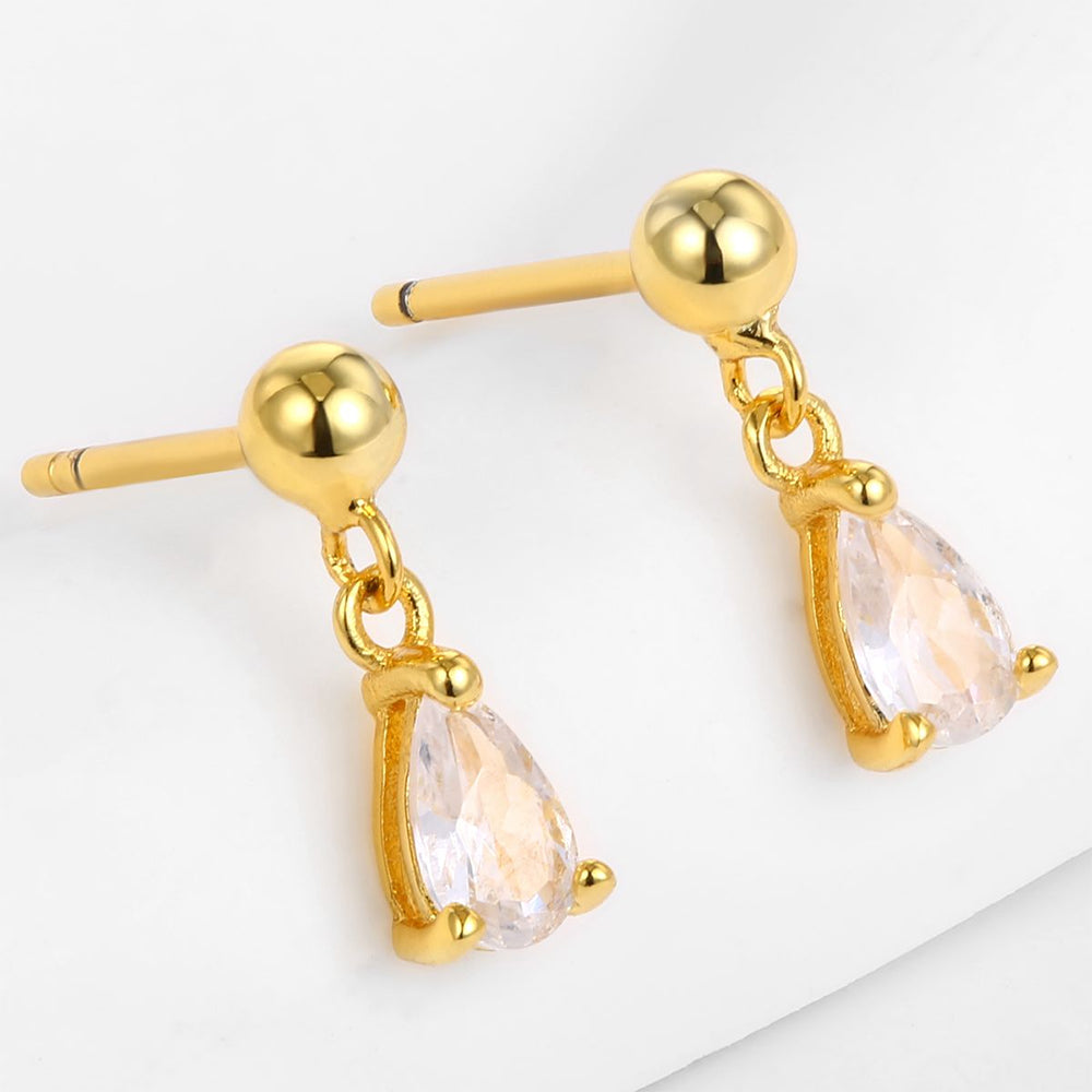 Pozlacená slitina - Náušnice s Bílým Emporia® Křišťálem přibližná hmotnost: 10 gramů 1 