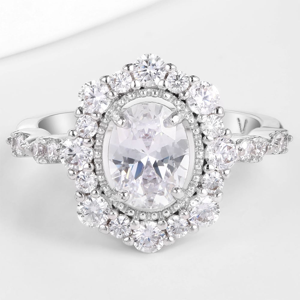 Pozlacená slitina - Prsten s Bílým Emporia® Křišťálem přibližná hmotnost: 10 gramů