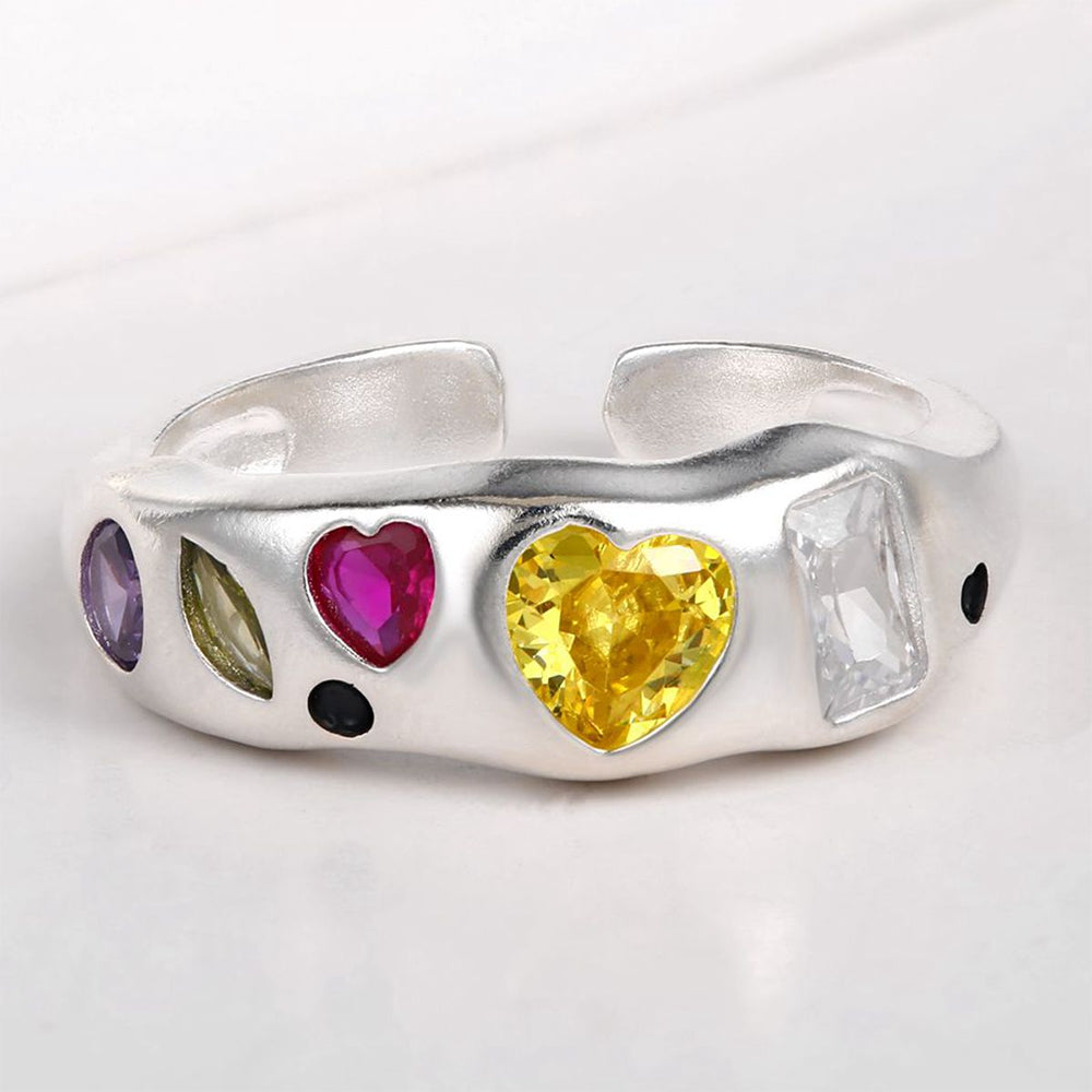 Pozlacená slitina - Prsten s Červeným Emporia® Křišťálem a se Žlutým Emporia® Křišťálem přibližná hmotnost: 10 gramů