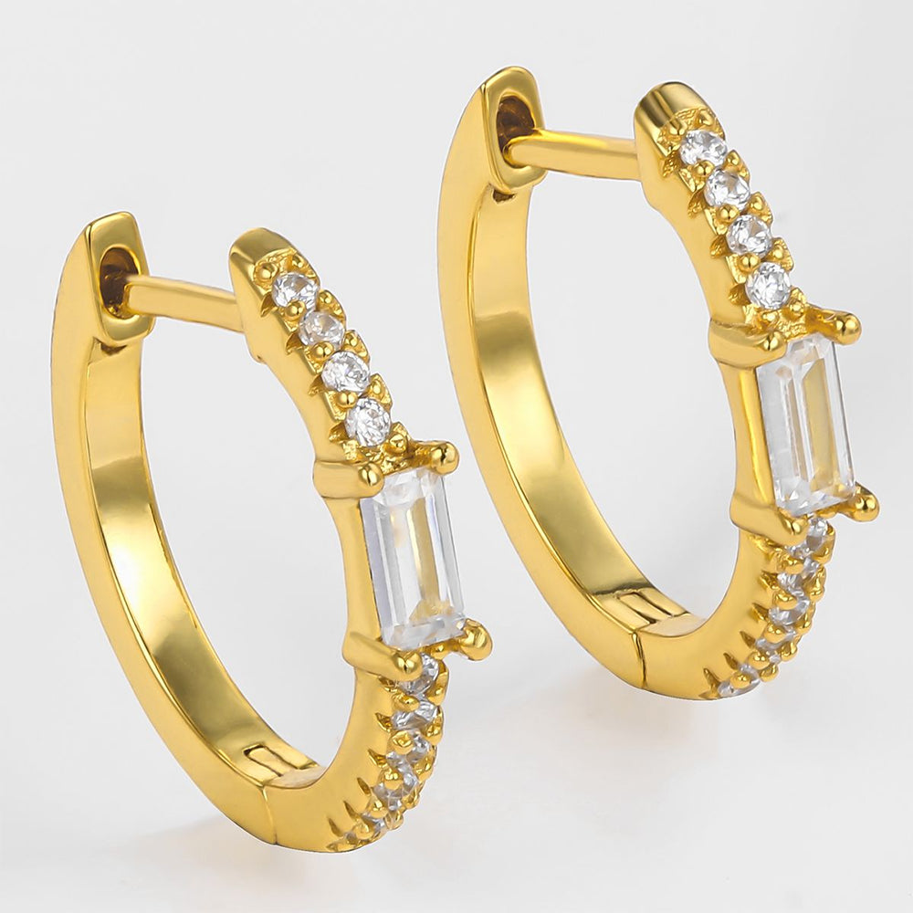 Pozlacená slitina - Náušnice s Bílým Emporia® Křišťálem přibližná hmotnost: 10 gramů 1 