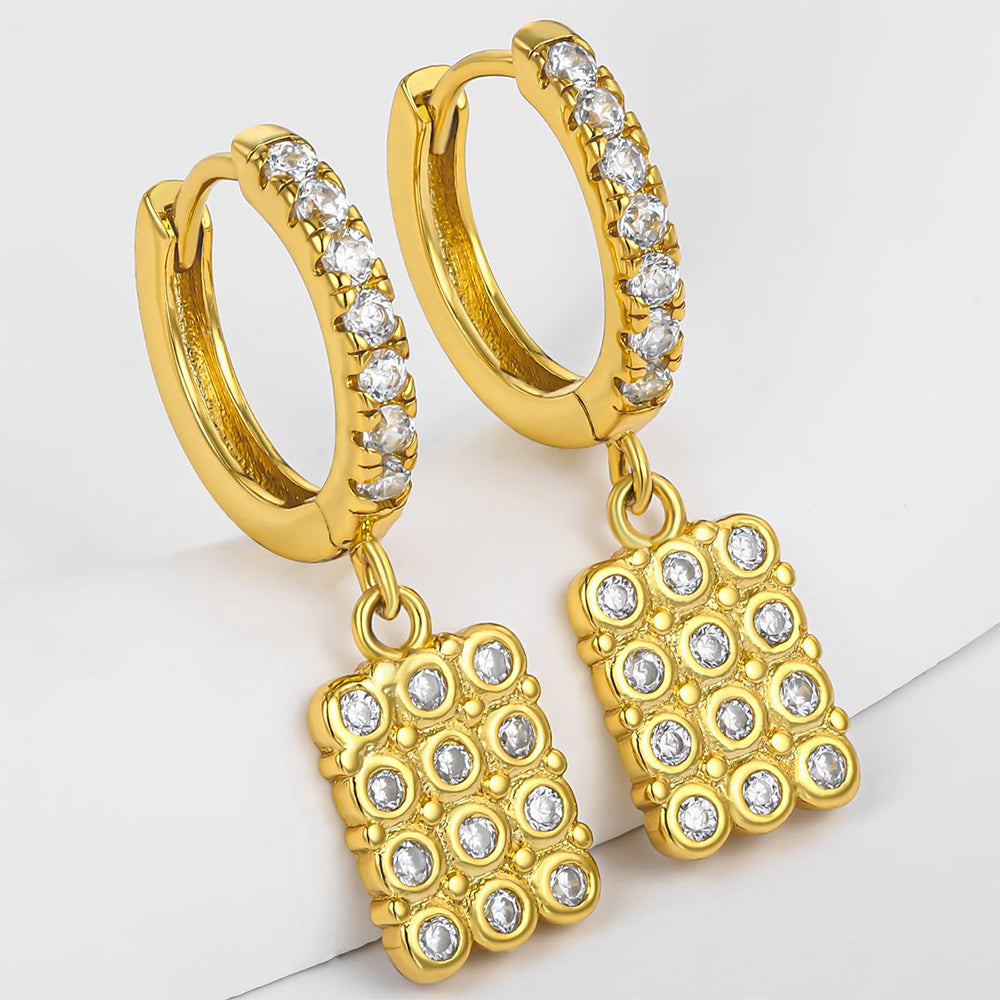 Pozlacená slitina - Náušnice s Bílým Emporia® Křišťálem přibližná hmotnost: 10 gramů 1 