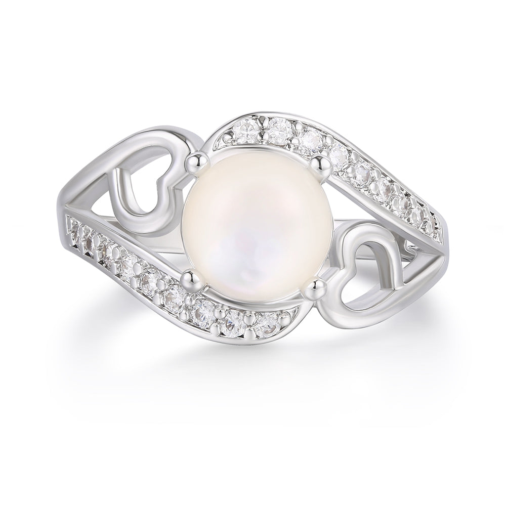 Pozlacená slitina - Prsten s Bílým Emporia® Křišťálem a se Smaltem přibližná hmotnost: 10 gramů 1 