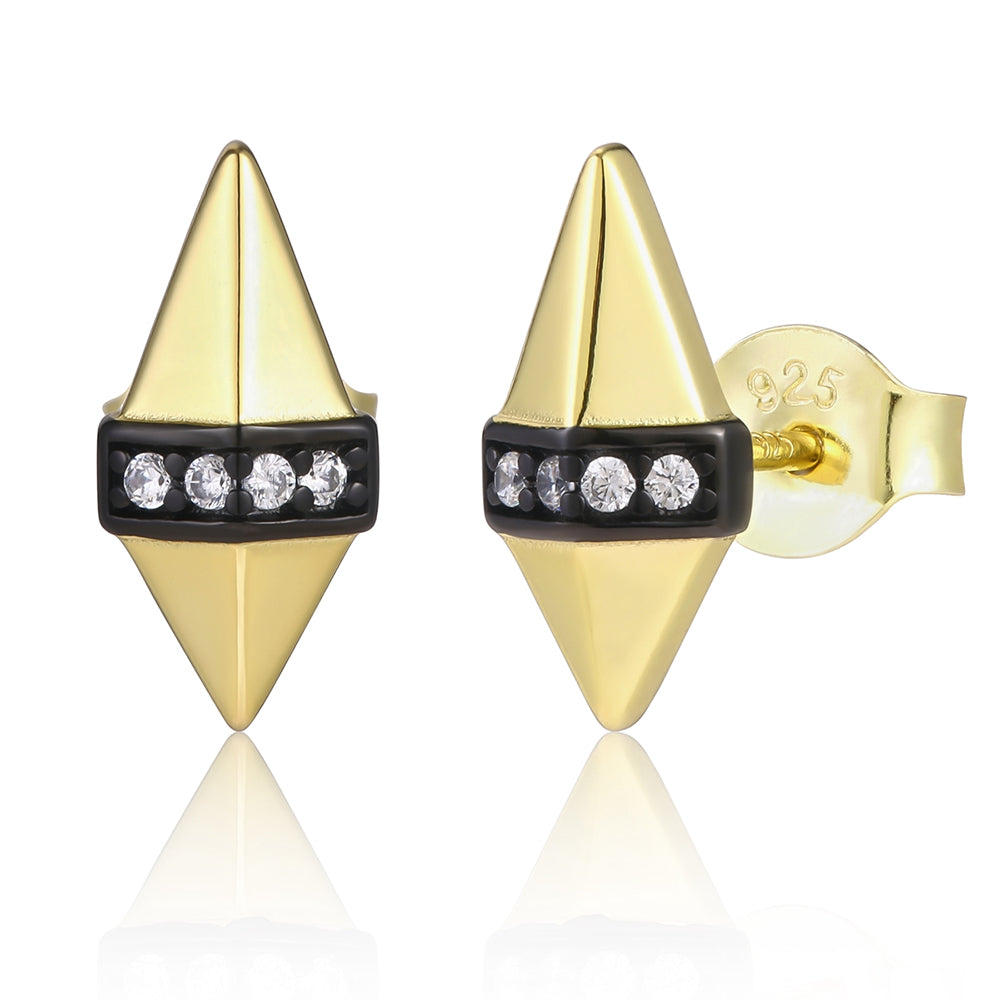 Pozlacená slitina - Náušnice s Bílým Emporia® Křišťálem a se Smaltem přibližná hmotnost: 10 gramů