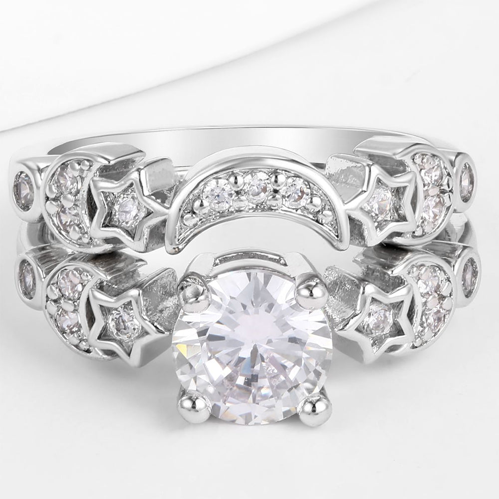 Pozlacená slitina - Prsten s Bílým Emporia® Křišťálem přibližná hmotnost: 10 gramů