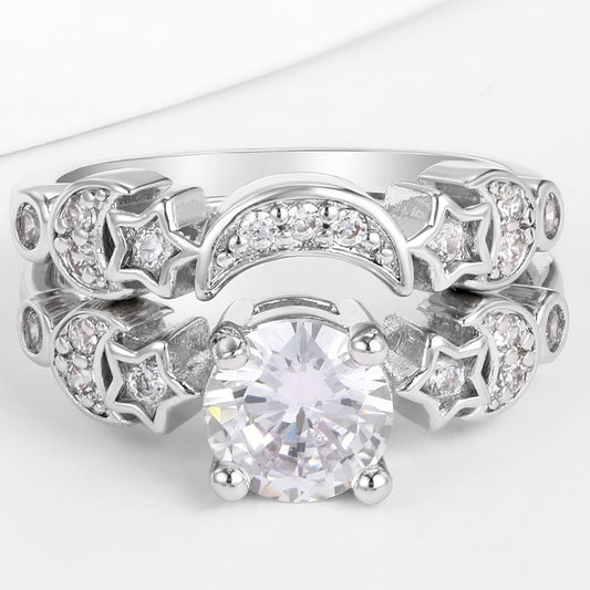 Pozlacená slitina - Prsten s Bílým Emporia® Křišťálem přibližná hmotnost: 10 gramů