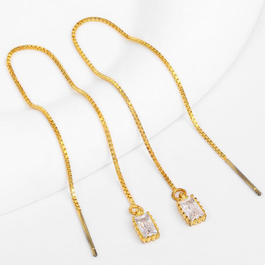 Pozlacená slitina - Náušnice s Bílým Emporia® Křišťálem přibližná hmotnost: 10 gramů