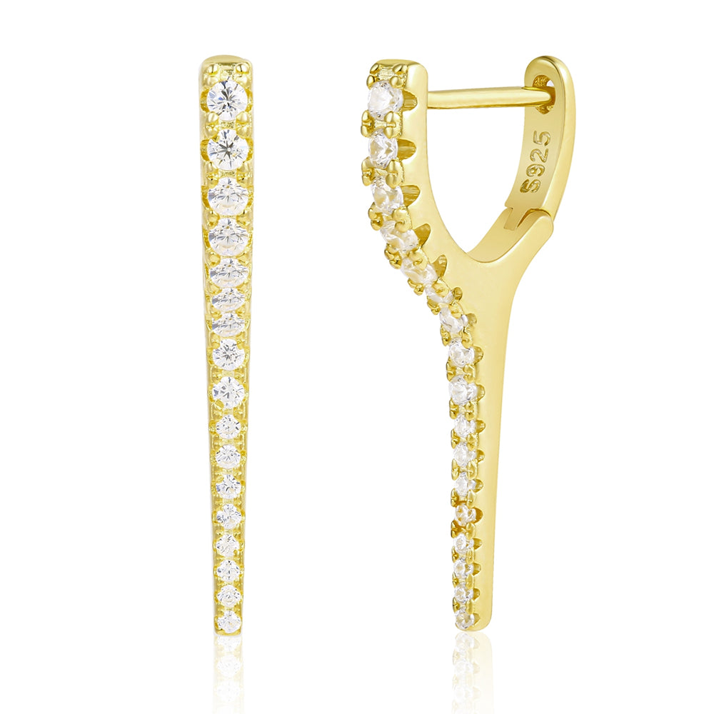 Pozlacená slitina - Náušnice s Bílým Emporia® Křišťálem přibližná hmotnost: 10 gramů