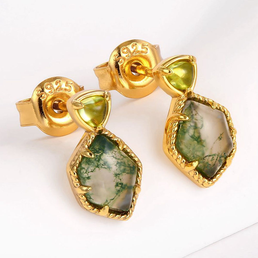 Pozlacená slitina - Náušnice se Zeleným Emporia® Křišťálem přibližná hmotnost: 10 gramů 1 