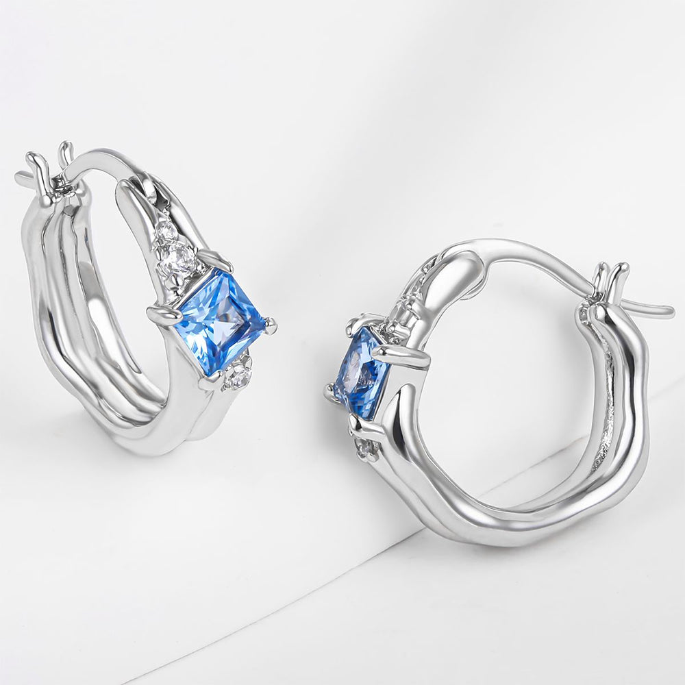 Pozlacená slitina - Náušnice s Modrým Emporia® Křišťálem přibližná hmotnost: 10 gramů 1 