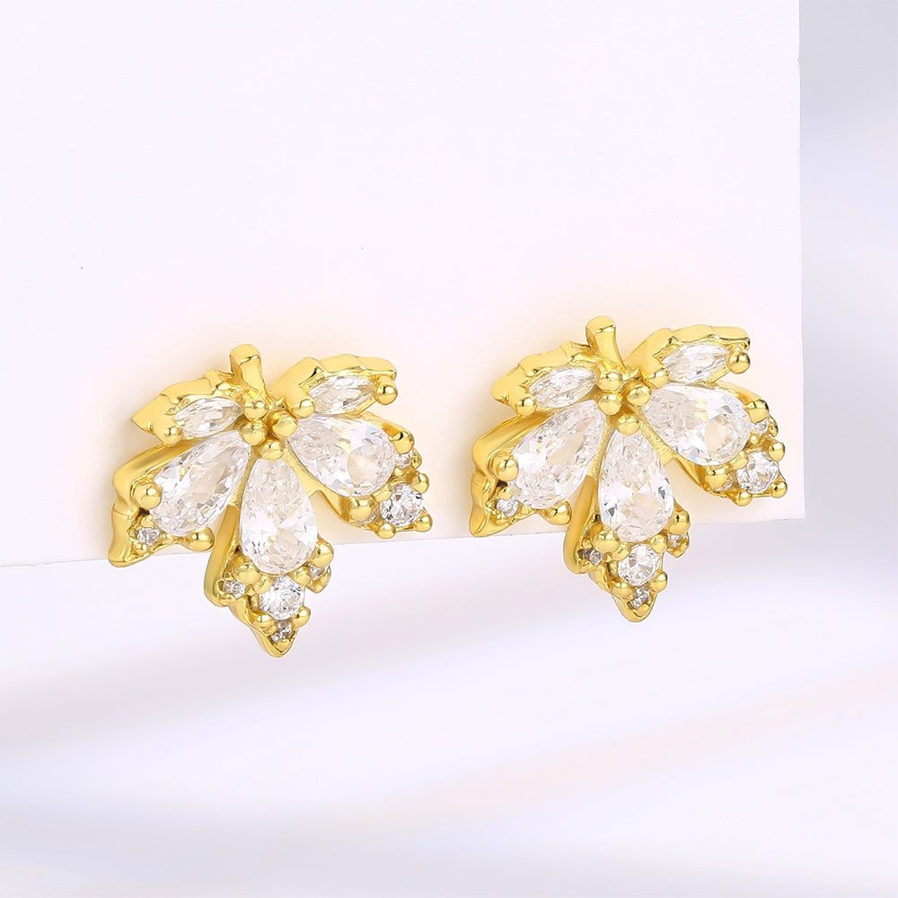 Pozlacená slitina - Náušnice s Bílým Emporia® Křišťálem přibližná hmotnost: 10 gramů