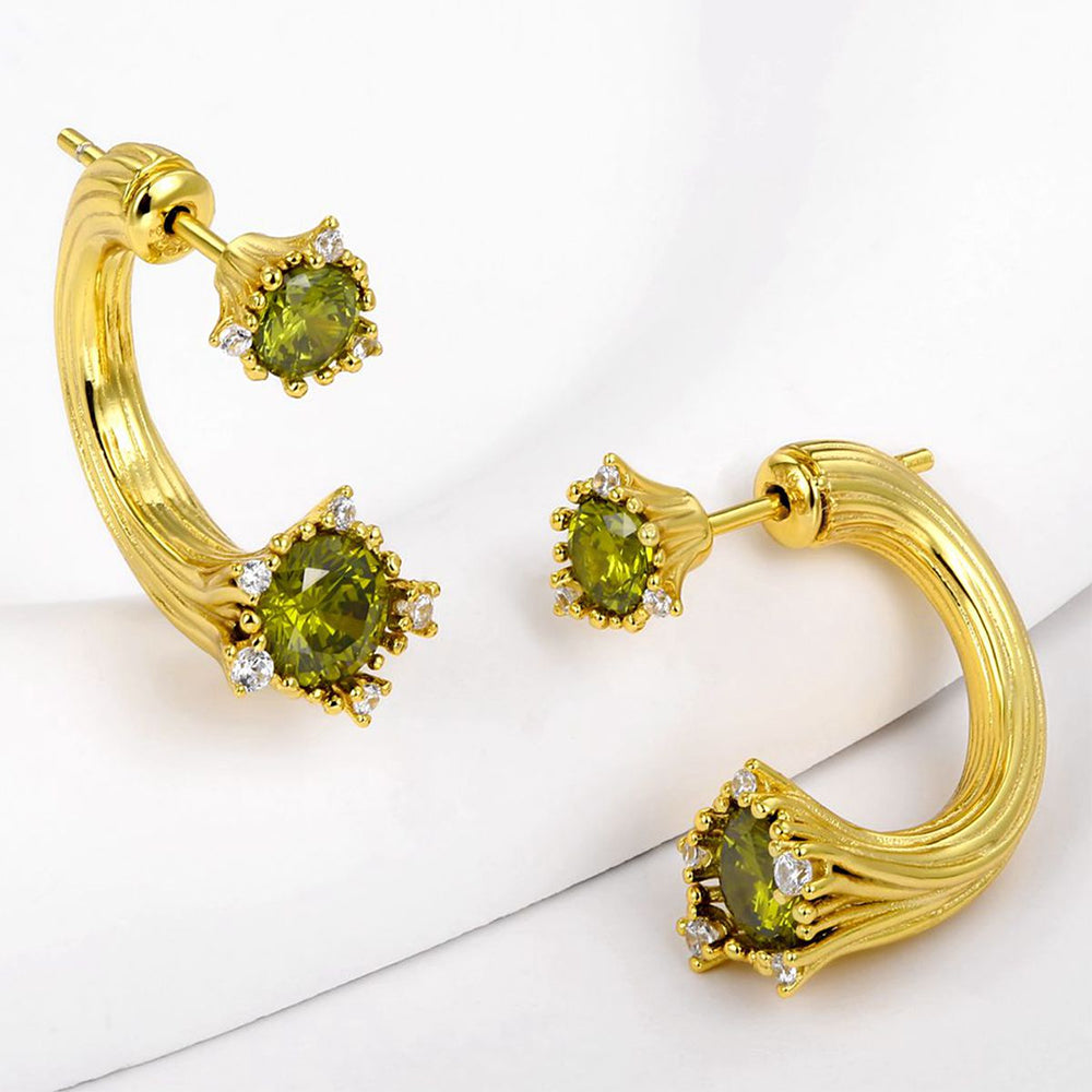 Pozlacená slitina - Náušnice se Zeleným Emporia® Křišťálem přibližná hmotnost: 10 gramů 1 