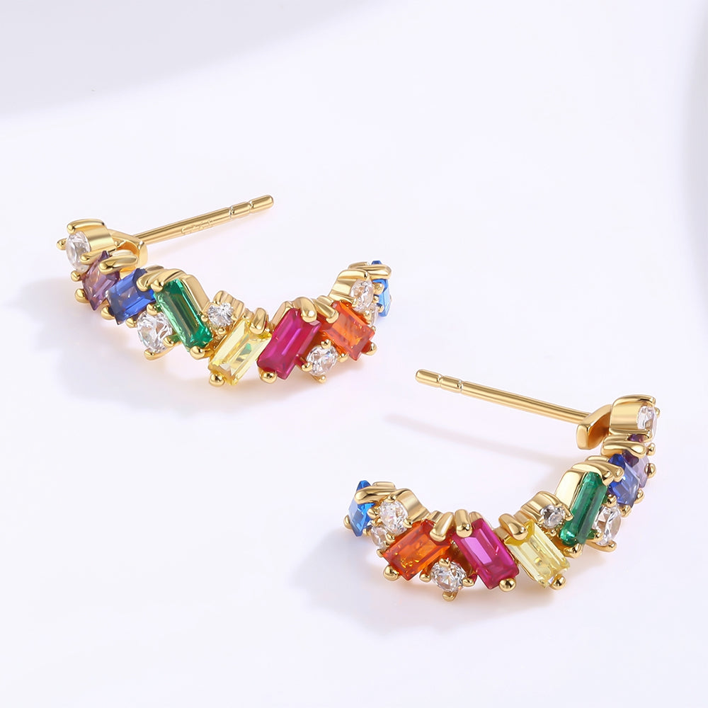 Pozlacená slitina - Náušnice s Červeným Emporia® Křišťálem a se Zeleným Emporia® Křišťálem přibližná hmotnost: 10 gramů