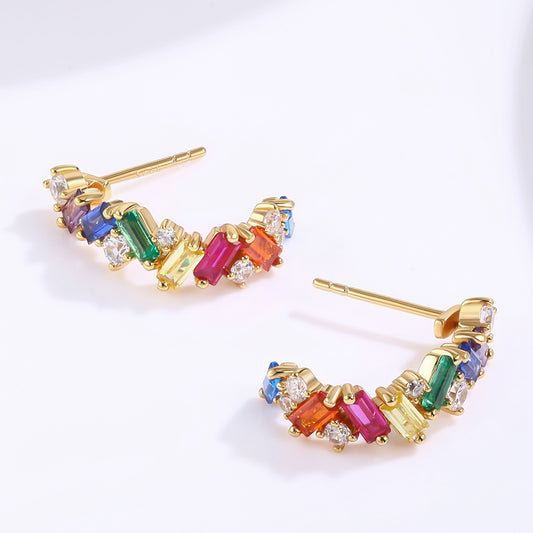 Pozlacená slitina - Náušnice s Červeným Emporia® Křišťálem a se Zeleným Emporia® Křišťálem přibližná hmotnost: 10 gramů