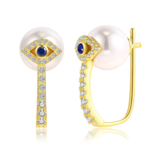 Pozlacená slitina - Náušnice s Bílým Emporia® Křišťálem přibližná hmotnost: 10 gramů