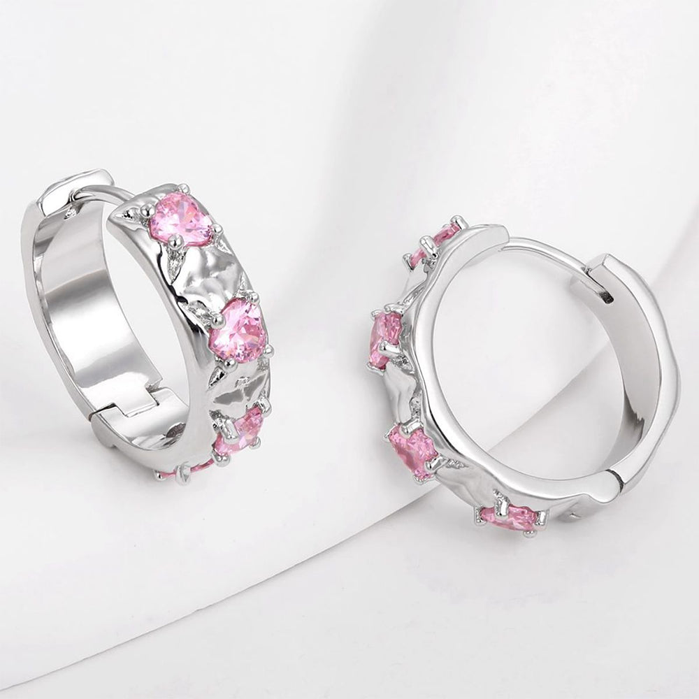 Pozlacená slitina - Náušnice s Bílým Emporia® Křišťálem a Růžovým Emporia® Křišťálem přibližná hmotnost: 10 gramů 1 